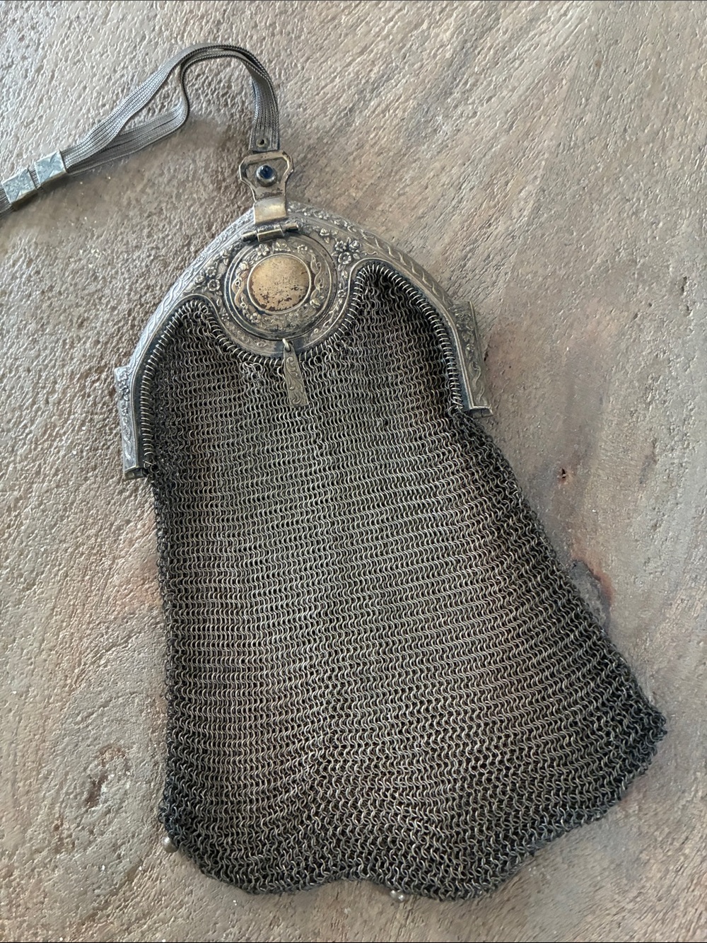 Source Unknown Silver Chainmail Mesh Wristlet Purse